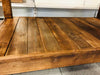 Tavolo alto Consolle arredo BAR birrerie isola cucina stile COUNTRY legno massello 2 cassetti e vano a giorno 150x80xh80 cm