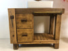 Mobile bagno in stile BANCO FALEGNAME / INDUSTRIAL legno massello con cassetti e morsa e predisposizione lavabo misure 110x60xh80 cm