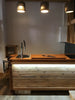 CARPENTER'S BENCH / INDUSTRIAL style kitchen island ALL solid wood preparation for household appliances 235x70xh90 cm