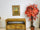 Mobile Consolle + Specchio per arredo ingresso stile COUNTRY FATTORIA legno massello con cassettoni e vano a giorno 120x55xh80 cm