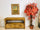 Mobile Consolle + Specchio per arredo ingresso stile COUNTRY FATTORIA legno massello con cassettoni e vano a giorno 120x55xh80 cm