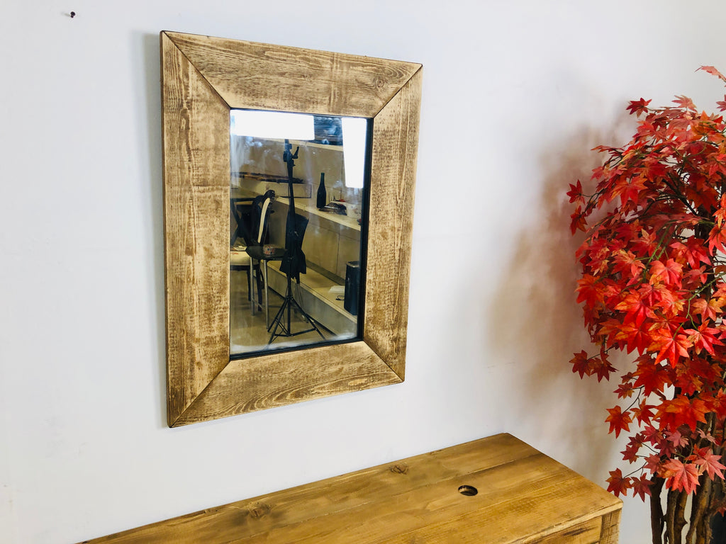 Console cabinet + Mirror for COUNTRY FATTORIA style entrance furniture in solid wood with drawers and open compartment 120x55xh80 cm