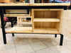 Mobile Bagno per lavabo in stile INDUSTRIAL in legno massello e telaio in ferro predisposizione per lavabo a conca 100x45xh80 cm