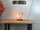 Abat jour Abasciur Lampada da tavolo stile INDUSTRIAL con catena saldata base in legno e luce Edison 28x29xh40 cm NOSTRA PRODUZIONE