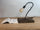 Abat jour Abasciur Lampada da tavolo stile INDUSTRIAL con catena saldata base in legno e luce Edison 28x29xh40 cm NOSTRA PRODUZIONE