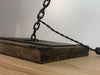 Abasciur lampshade Industrial style table lamp with welded chain, wooden base and Edison light 28x29xh40 cm OUR PRODUCTION