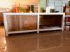 Banco Bancone per Pizzeria in stile MINIMAL / SHABBY legno massello 220x60xh90 cm CREAZIONE SU ORDINAZIONE