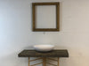 Mobile bagno di DESIGN con TOP in legno massello per lavabo da appoggio struttura in ferro INDUSTRIAL 90x50xh80 cm