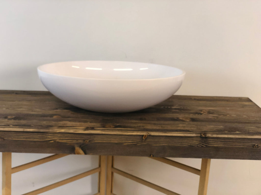 Mobile bagno di DESIGN con TOP in legno massello per lavabo da appoggio struttura in ferro INDUSTRIAL 90x50xh80 cm