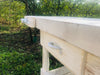 Carpenter's workbench for kitchen island furniture mixed style INDUSTRIAL solid wood in white SHABBY 190x70xh80 cm
