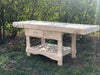 Carpenter's workbench for kitchen island furniture mixed style INDUSTRIAL solid wood in white SHABBY 190x70xh80 cm