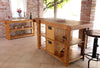 Banco da lavoro Falegname per arredo negozio o isola cucina stile INDUSTRIAL legno massello 4 cassetti morsa 180x80xh100 cm