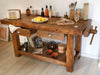 Banco Falegname per arredo isola cucina soggiorno angolo BAR stile INDUSTRIAL legno massello cassetti e morsa 150x63xh85 cm
