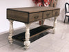 Tavolo rialzato Consolle isola cucina stile misto COUNTRY / SHABBY legno massello cassetti e ripiano a giorno 170x65xh90 cm