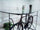 Console with glass top for Bar Pub Breweries INDUSTRIAL style iron frame stand with vintage recycled bicycle 180x80xh110 cm