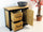 Mobile in stile INDUSTRIAL multiuso per bagno o credenza legno massello e telaio in ferro lavabo pietra opzionale 90x45h80 cm