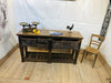 Consolle per arredo isola cucina stile RUSTICO / COUNTRY FATTORIA TUTTO in legno massello con cassetti e ripiano a giorno 170x50xh93 cm