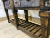 Consolle per arredo isola cucina stile RUSTICO / COUNTRY FATTORIA TUTTO in legno massello con cassetti e ripiano a giorno 170x50xh93 cm