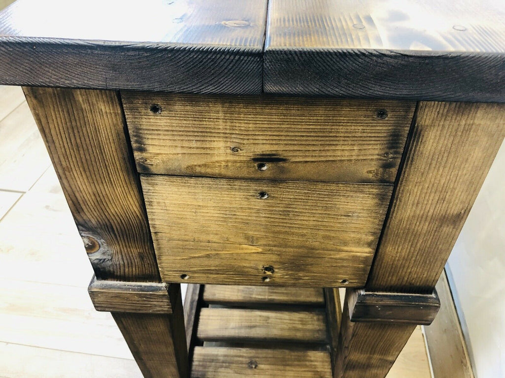 Consolle per arredo isola cucina stile RUSTICO / COUNTRY FATTORIA TUTTO in legno massello con cassetti e ripiano a giorno 170x50xh93 cm