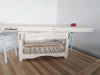Carpenter's workbench for kitchen island furniture in mixed style INDUSTRIAL white solid wood SHABBY 190x70xh80 cm