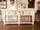Tavolo rialzato isola cucina Consolle stile COUNTRY in bianco  SHABBY legno massello cassetti e ripiano a giorno 200x80xh96 cm