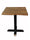 Quadratischer Tisch, Typ BAR, Stil INDUSTRIAL, Holzplatte, zentrales Eisenbein, 90x90h80 cm