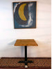 Tavolo Tavolino quadrato tipo BAR stile INDUSTRIAL piano in legno gamba centrale in ferro 90x90h80 cm