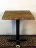 Square coffee table BAR type INDUSTRIAL style wooden top central iron leg 90x90h80 cm