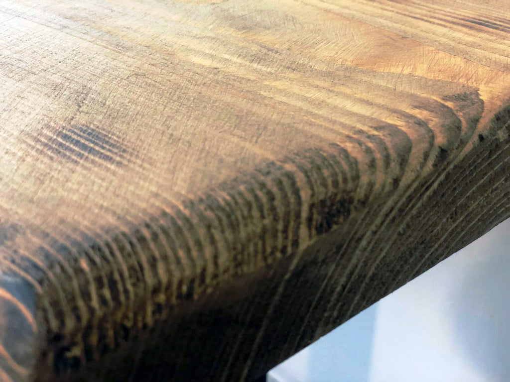 Tavolo Tavolino quadrato tipo BAR stile INDUSTRIAL piano in legno gamba centrale in ferro 90x90h80 cm