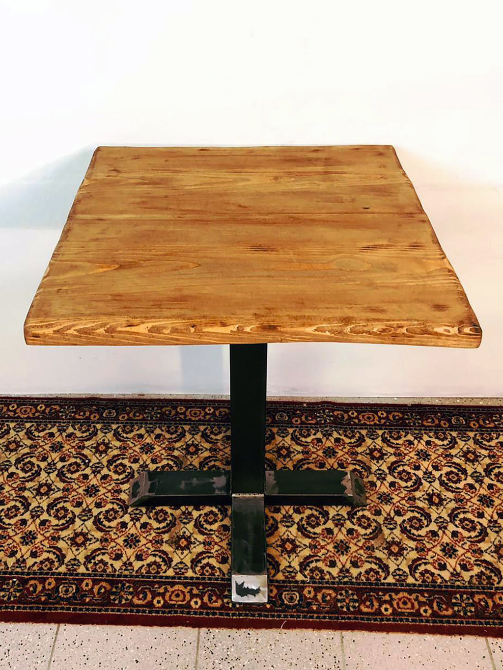 Tavolo alto da bar piano in legno 200x50x110h cm industrial