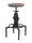 Sgabello H. 60 - 70 cm regolabile a vite stile INDUSTRIAL design IDRANTE in metallo con seduta in legno