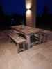 Tavolo con panche per esterni arredo giardino veranda stile RUSTICO / COUNTRY legno massello abete 250x100xh80 cm