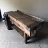 Carpenter's bench for furnishing commercial activities and rustic environments in INDUSTRIAL style, solid wood, drawer and vice 175x70x90 cm