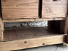 Banco da Falegname per arredo cucina soggiorno bagno in stile INDUSTRIAL legno massello 2 cassetti e 1 morsa 120x55/65xh75 cm