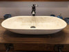 Mobile bagno stile BANCO DA FALEGNAME in legno massello con Lavabo in pietra e rubinetto | mensola - porta rotolo opzionali |misure 160x60xh80+15cm