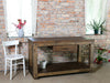 Banco da lavoro / isola cucina per arredo in stile RUSTICO in legno massello 1 cassetto 150x70xh80 cm