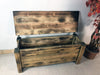 Trunk chest furniture hallway entrance veranda COUNTRY style solid antique ash wood 100x40xh50 cm