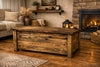 Trunk chest furniture hallway entrance veranda COUNTRY style solid antique ash wood 100x40xh50 cm