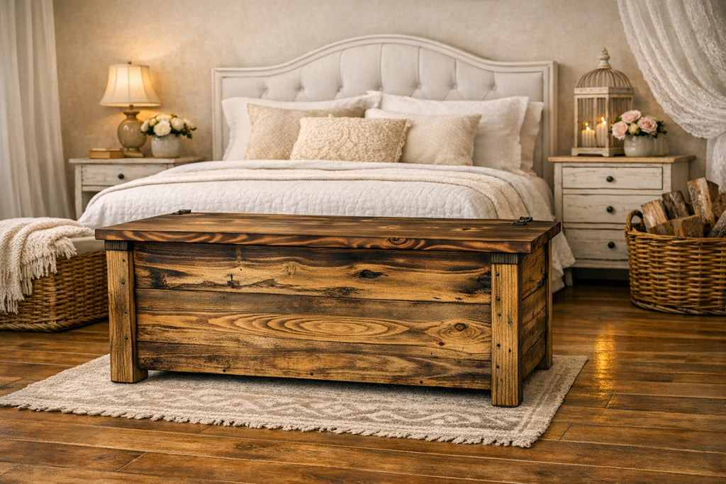 Trunk chest furniture hallway entrance veranda COUNTRY style solid antique ash wood 100x40xh50 cm