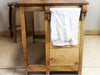 Workbench / kitchen island for RUSTIC style furniture in solid wood 1 drawer 150x70xh80 cm 