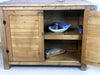 Workbench / kitchen island for RUSTIC style furniture in solid wood 1 drawer 150x70xh80 cm 