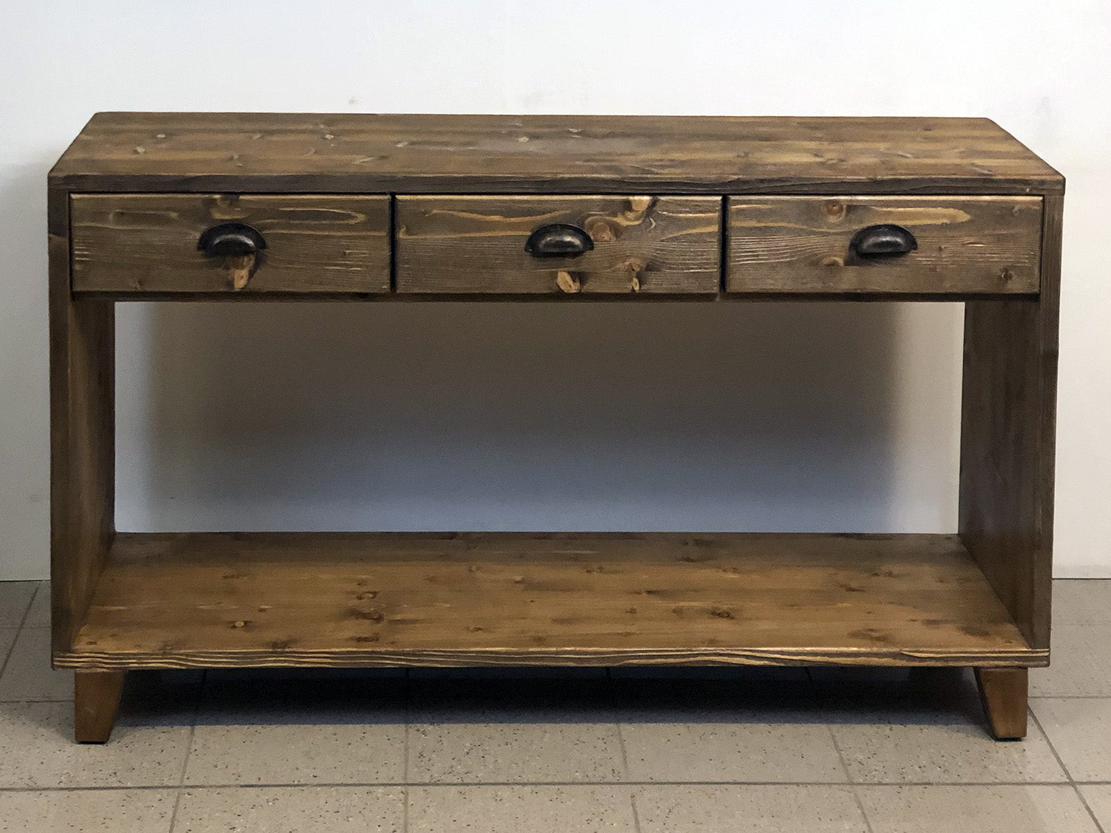 Kücheninsel-Konsolentisch für Möbel im COUNTRY FARM-Stil aus Massivholz, 3 Schubladen, 150 x 50 x 90 cm