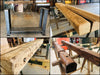 Consolle INDUSTRIAL in ferro e legno antico da riciclo – design artigianale 200×30×H80 cm – stile moderno e rustico
