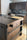 Linear kitchen with column and island INDUSTRIAL style kitchen entirely in solid wood 