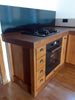 Cucina angolare RUSTICA modello GIOVANNA con cappa aspirate INDUSTRIAL misure 185-365x63xh90cm in legno massello