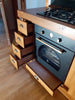 Cucina angolare RUSTICA modello GIOVANNA con cappa aspirate INDUSTRIAL misure 185-365x63xh90cm in legno massello