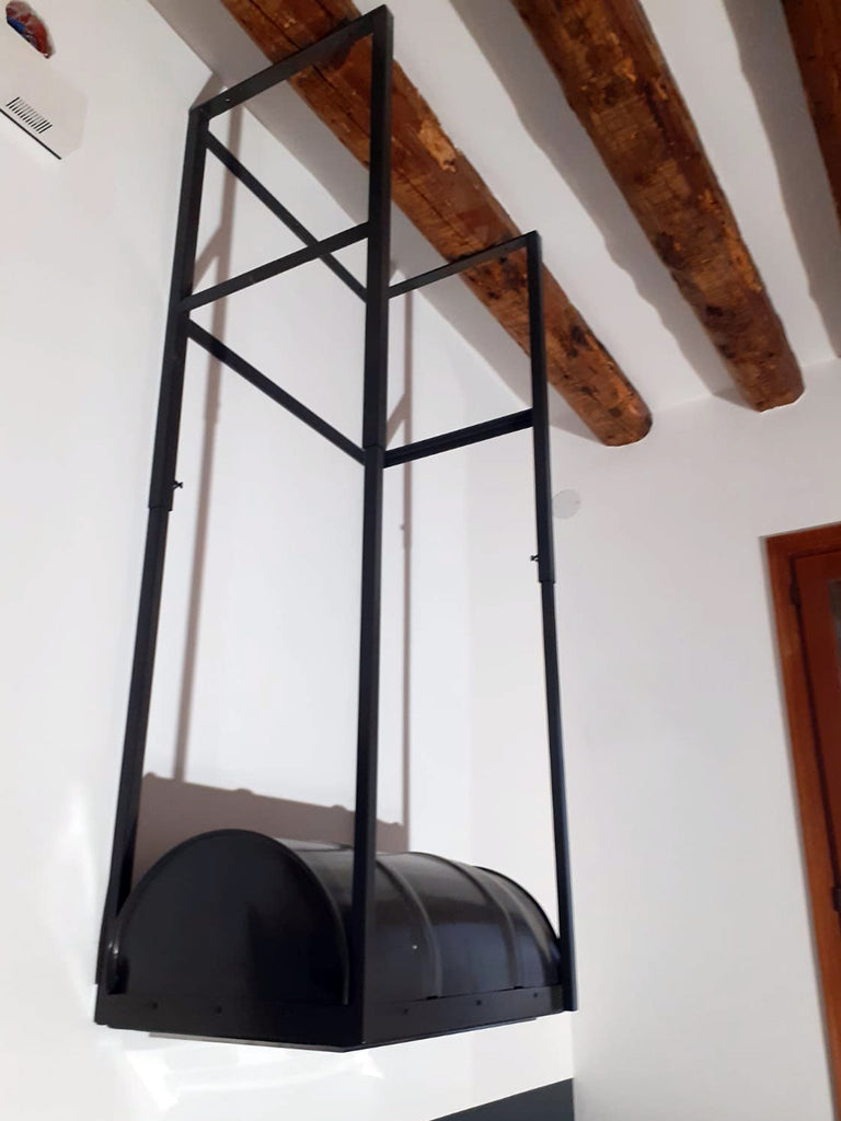 Cucina angolare RUSTICA modello GIOVANNA con cappa aspirate INDUSTRIAL misure 185-365x63xh90cm in legno massello