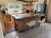 Cucina + isola STOCCARDA stile INDUSTRIAL 415x65xh90cm + 220x120xH100cm tutto legno massello SU MISURA