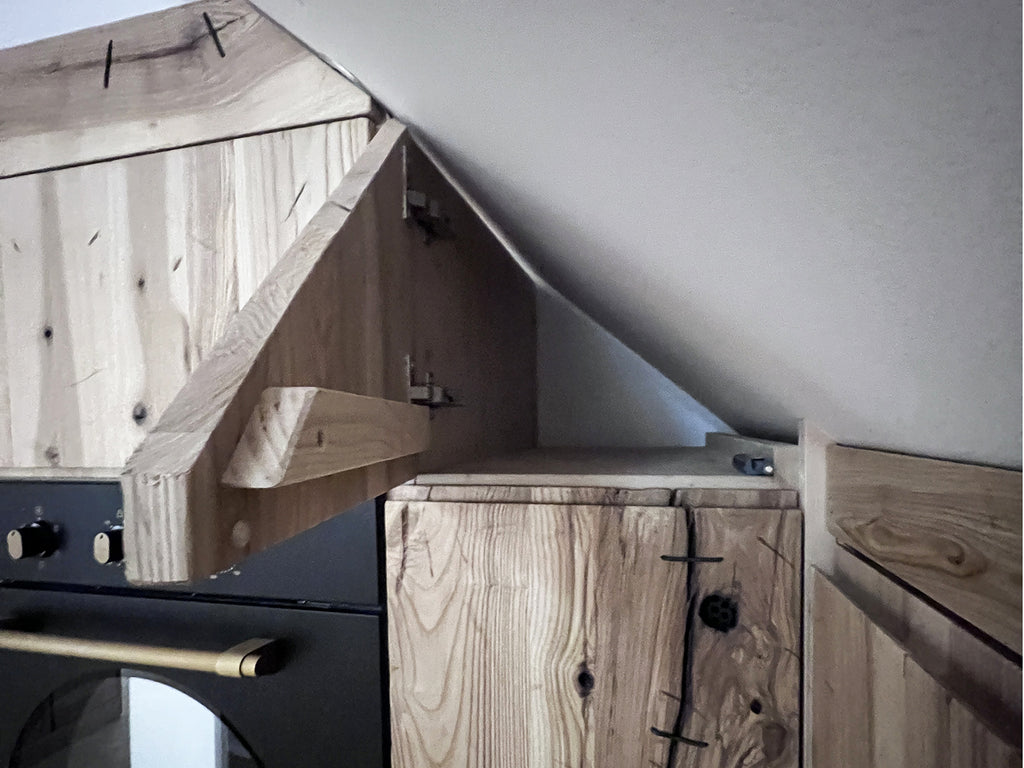 Linear kitchen model Venezia 330cm modern wall + country island 230x220xh95 cm All solid wood customizable to measure