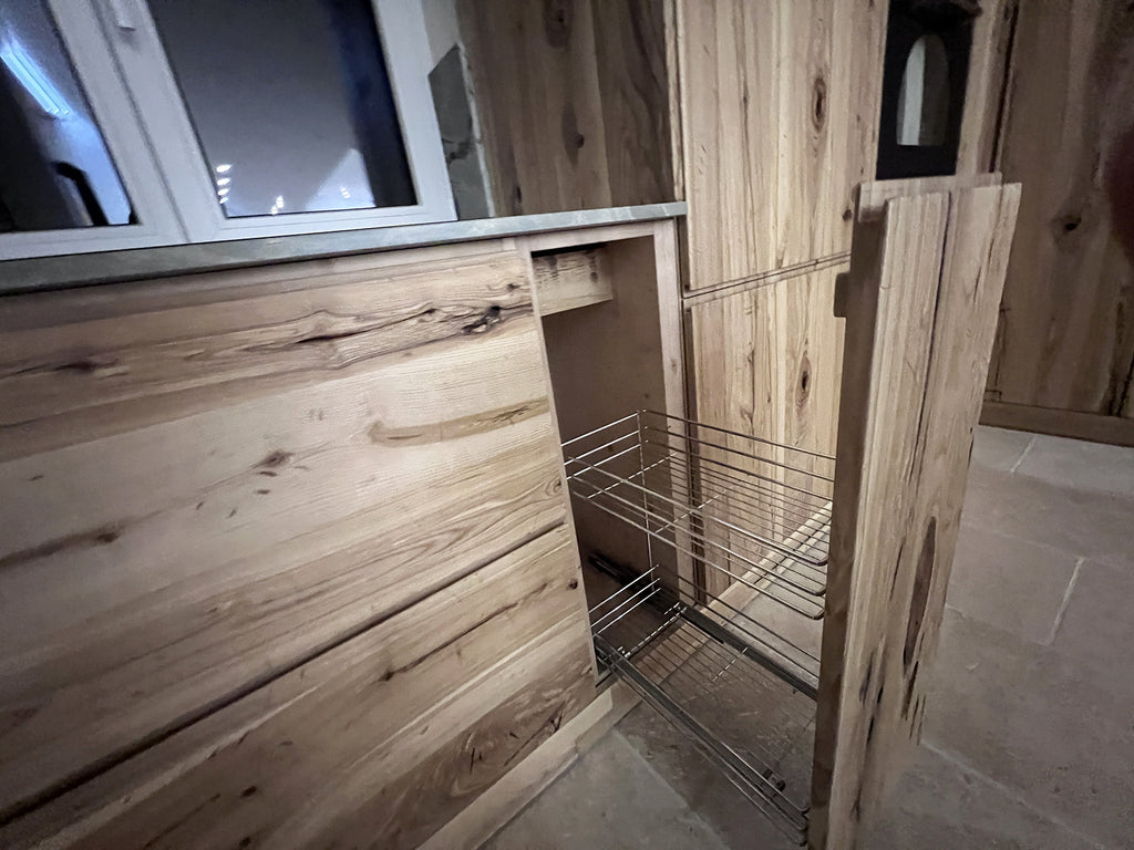 Linear kitchen model Venezia 330cm modern wall + country island 230x220xh95 cm All solid wood customizable to measure